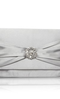 Cerise-Silver clutch bag