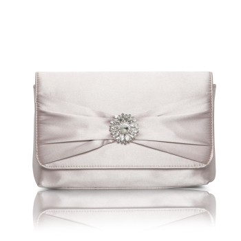 Cerise bag - Taupe - Ladies Occasion clutch bag in Navy Satin & Lace - Selected special occasion accessories for weddings, mother of the bride, mother of the groom & lady guests. Special Occasion handbag designs - Occasions at Blessings 1 Loyal Parade, Mill Rise, Westdene, Brighton. BN1 5GG T: 01273 505766
