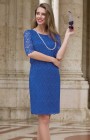 9037 - Size 16 - Michaela Louisa 9037, Royal Blue Lace dress with elbow length sleeves.  Spring/ Summer Occasion Dress Collection at The Blessings Occasion Wear Shop - 1 Loyal Parade, Mill Rise, Westdene, Brighton. E. Sussex BN1 5GG. Telephone: 01273 505766.