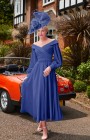 Veni Infantino 29677 - size 22 - Veni Infantino 29677 - Royal Blue Chiffon dress with Off the shoulder neckline & sleeves Mother of the Bride & groom dresses Now on Sale at Occasions at Blessings Loyal Parade, Mill Rise, Westdene, Brighton. BN1 5GG T: 01273 505766 E: info@blessingsbridal.co.uk