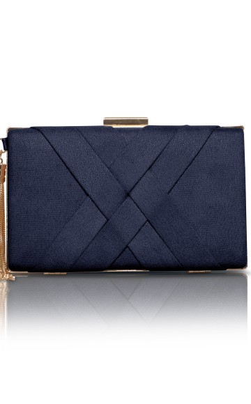 Ladies Occasion clutch bag in Navy Ultra Suede - Selected special occasion accessories for weddings, mother of the bride, mother of the groom & lady guests. Special Occasion handbag designs - Occasions at Blessings 1 Loyal Parade, Mill Rise, Westdene, Brighton. BN1 5GG T: 01273 505766