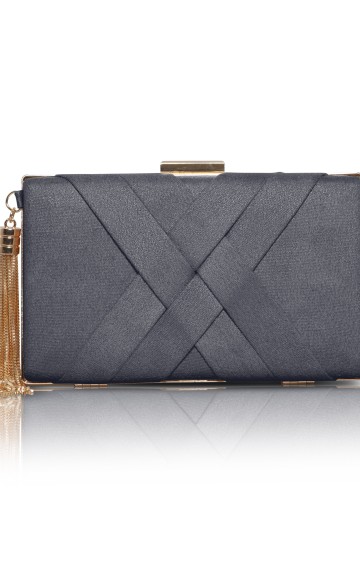 Ladies Occasion clutch bag in Slate Grey Ultra Suede - Selected special occasion accessories for weddings, mother of the bride, mother of the groom & lady guests. Special Occasion handbag designs - Occasions at Blessings 1 Loyal Parade, Mill Rise, Westdene, Brighton. BN1 5GG T: 01273 505766