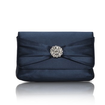 Cerise bag - Navy - Ladies Occasion clutch bag in Navy Satin & Lace - Selected special occasion accessories for weddings, mother of the bride, mother of the groom & lady guests. Special Occasion handbag designs - Occasions at Blessings 1 Loyal Parade, Mill Rise, Westdene, Brighton. BN1 5GG T: 01273 505766