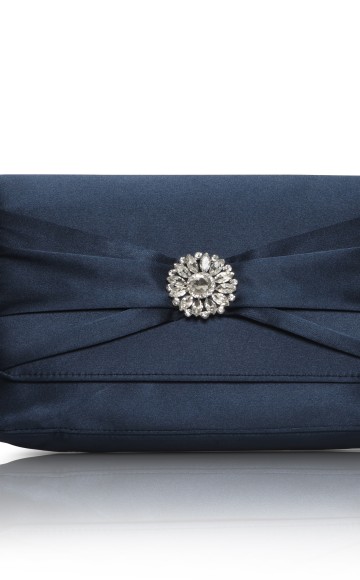 Ladies Occasion clutch bag in Navy Satin & Lace - Selected special occasion accessories for weddings, mother of the bride, mother of the groom & lady guests. Special Occasion handbag designs - Occasions at Blessings 1 Loyal Parade, Mill Rise, Westdene, Brighton. BN1 5GG T: 01273 505766