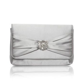 Cerise bag - Silver - Ladies Occasion clutch bag in Navy Satin & Lace - Selected special occasion accessories for weddings, mother of the bride, mother of the groom & lady guests. Special Occasion handbag designs - Occasions at Blessings 1 Loyal Parade, Mill Rise, Westdene, Brighton. BN1 5GG T: 01273 505766