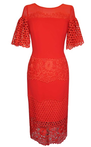 Arggido 42540, Modern Lace Occasion Dress with Fluted Design Sleeves at Blessings Occasion Wear Shop, 1 Loyal Parade, Mill Rise, Westdene, Brighton. BN1 5GG Telephone: 01273 505766. Just off A23/A27 Free Easy Parking.
