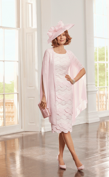 Condici 71125  Stunning Provence Rose Pink Chiffon & Lace  dress with cap sleeves & Chiffon Jacket - Brighton's Leading Stockist of Condici Occasion Dresses - Occasions at Blessings Loyal Parade, Mill Rise, Westdene, Brighton, BN1 5GG Free Easy Parking . T: 01273 505766 E: occasions@blessingsbridal.co.uk