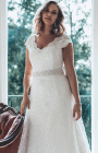 White Rose Madison May - Size 24 - Natural Lace A-line wedding dress with Cap sleeves and High back - Now on sale at Blessings Wedding Dress  Boutique, Brighton. 3 Loyal Parade, Mill Rise, Westdene, Brighton. BN1 5GG T: 01273 505766 E: info@blessingsbridal.co.uk