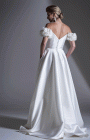 Freda Bennet - Romily - Freda Bennet Romily - Simple & Classic wedding dress with 3d flower drop sleeves. Designer wedding dresses at Blessings of Brighton, Loyal Parade, Mill Rise, Westdene, Brighton. BN1 5GG T:01273 505766 E:info@blessingsbridal.co.uk