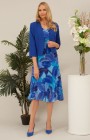 Glitz - 1160 - Glitz 1160  Beautiful Royal Blue Print Floaty Chiffon dress with jacket- Perfect occasion, Informal wedding & Lady Guest Dresses at Occasions at Blessings, 1 Loyal Parade, Mill Rise, Westdene, Brighton. E.Sussex BN1 5GG  - Free Easy Parkings T: 01273 505766 E: info@blessingsbridal.co.uk