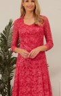 Glitz - 1163 Size 12 & 16 - Glitz 1163  Beautiful Magenta Pink beaded stretch lace  dress with sleeves- Perfect occasion, Informal wedding & Lady Guest Dresses at Occasions at Blessings, 1 Loyal Parade, Mill Rise, Westdene, Brighton. E.Sussex BN1 5GG  - Free Easy Parkings T: 01273 505766 E: info@blessingsbridal.co.uk