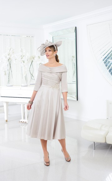 Ispirato ISK823 Parchment / Soft Champagne  Aline dress with Bateau Neckline -Brighton's leading stockist for Mother of the Bride, Mother of the Groom & lady guest outfits - at Blessings Bridal & Occasion Wear  Loyal Parade, Mill RIse, Westdene,  Brighton. East Sussex BN1 5GG  Just off A23?A27 Free Easy Parking. T: 01273 505766 Email:info@blessingsbridal.co.uk