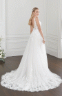 44368 - Willow - Sincerity Bridal 44368 by Justin Alexander - Beaded lace court length train wedding dress with V back