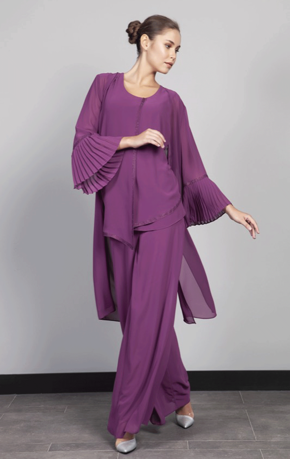 7052 - Size 10 - Lizabella 7052,  Berry wide leg Occasion  Trouser Suit, Mother of the Bride & Mother of the Groom trouser suits at  Occasions by Blessings Ladies Occasion Wear Shop  - 1 Loyal Parade, Mill Rise, Westdene, Brighton. East Sussex. BN1 5GG. E: info@blessingsbridal.co.uk