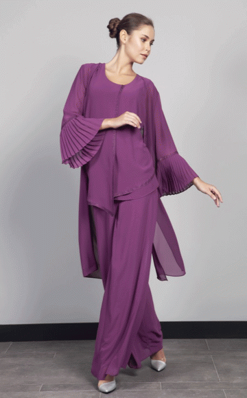 Lizabella 7052,  Berry wide leg Occasion  Trouser Suit, Mother of the Bride & Mother of the Groom trouser suits at  Occasions by Blessings Ladies Occasion Wear Shop  - 1 Loyal Parade, Mill Rise, Westdene, Brighton. East Sussex. BN1 5GG. E: info@blessingsbridal.co.uk