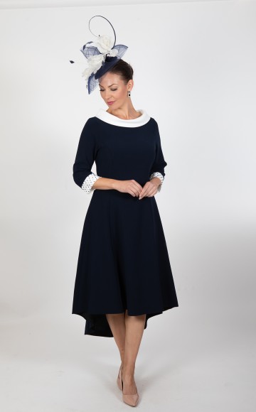 Lizabella 2403, Navy and Ivory Aline Mother of the bride dress -  Blessings Occasion Dress shop - Loyal Parade, Mill Rise, Westdene, Brighton. East Sussex. BN1 5GG T: 01273 505766 E:info@blessingsbridal.co.uk