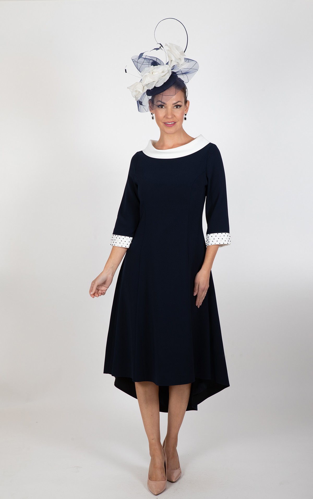 2403 - Size 22, 24 - Lizabella 2403, Navy and Ivory Aline Mother of the bride dress -  Blessings Occasion Dress shop - Loyal Parade, Mill Rise, Westdene, Brighton. East Sussex. BN1 5GG T: 01273 505766 E:info@blessingsbridal.co.uk