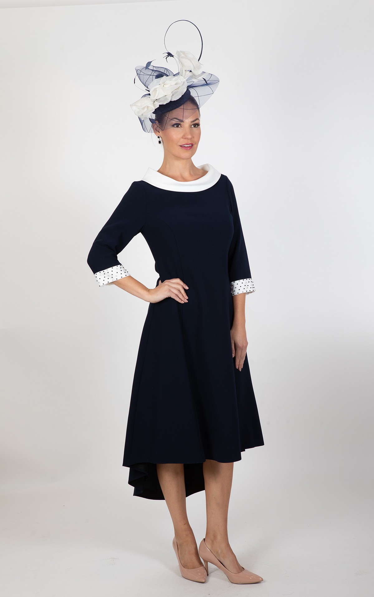 2403 - Size 22, 24 - Lizabella 2403, Navy and Ivory Aline Mother of the bride dress -  Blessings Occasion Dress shop - Loyal Parade, Mill Rise, Westdene, Brighton. East Sussex. BN1 5GG T: 01273 505766 E:info@blessingsbridal.co.uk