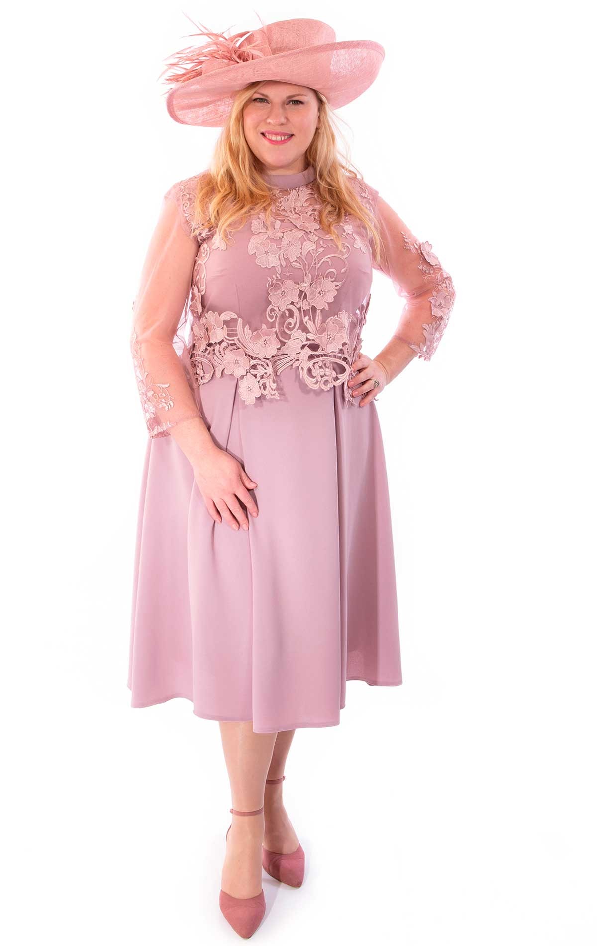 Valentine - Valentine -Plus Size Ladies Occasion Dress by Penguin Designs - Special Occasion Wear for Plus Size Mothers of the Bride & Mothers of the Groom at Blessings Occasions Shop, 1 Loyal Parade, Mill Rise, Westdene, Brighton. E. Sussex BN1 5GG Telephone: 01273 505766