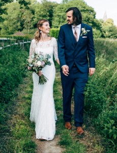 Sarah wore a beautiful bohemian look full lace dress with sleeves by The One from Blessings  Loyal Parade, Mill Rise, Westdene, Brighton. East Sussex. BN1 5GG. Telephone: 01273 505766