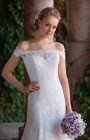 4022 - Desiree size 16 - Sincerity Bridal 4022, Lightweight Chantilly Lace Fit & Flare Wedding Dress with Off the Shoulder Neckline at Blessings Bridal Boutique, Brighton, East Sussex, BN1 5GG. Telephone: 01273 505766