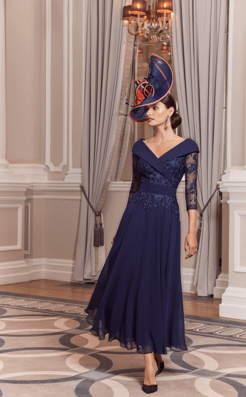 Veni Infantino 992013 Navy Blue Mother of the bride dress - Brighton's Leading Stockist of Mother of the Bride Outfits  by Veni Infantino - Occasion at Blessings Bridal Loyal Parade, Mill Rise, Westdene, Brighton BN1 5GG T: 01273 505766 E: info@blessingsbridal.co.uk