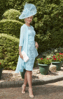 Veni Infantino - 991878 size 12 - Veni Infantino 991878 Turquoise / Aqua  fitted lace dress with 3/4 length sleeves & Chiffon coat - Stunning Mother of the Bride & Mother of the Groom dresses at Occasions by Blessings, Loyal Parade, Mill Rise, Westdene, Brighton. East Sussex BN1 5GG T: 01273 505766 E: Occasions@blessingsbridal.co.uk