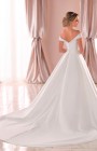 6865 - Christina - Stella York Wedding Dress 6865,  Plain & simple Mikado Wedding Dress with Off the shoulder neckline & box pleat A-line skirt. Regal Bridal style at Blessings, 3 loyal Parade, Mill Rise, Westdene, Brighton. BN1 5GG Telephone: 01273 505766