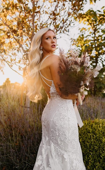 Stella York 7394 Stunning scrappy back wedding dress with fitted lace skirt & train at Blessings Bridal Shop 3 Loyal Parade, Mill Rise, Westdene, Brighton. East Sussex BN1 5GG T: 01273 505766 E: info@blessingsbridal.co.uk